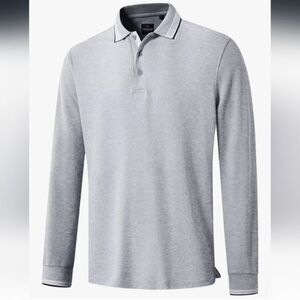 Veboon Light Grey Cotton Flex Polo Shirt Size 3X NWT P2P 28.5 in